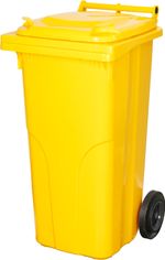 Konténer Europlast 120 lit., műanyag, sárga 1018, HDPE, szemeteskuka