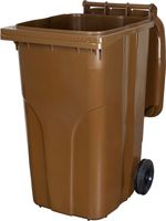 Bin Europlast, 240 L, plastic, brown, waste bin