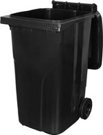 Edény Europlast 240 liter, műanyag, fekete, szemeteskuka