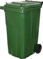 Bin Europlast, 240 L, plastic, green, waste bin