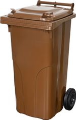 Kuka Europlast 120 literes, műanyag, barna 8014, HDPE, hulladékgyűjtő