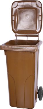 Container Europlast, 120 liters, plastic, brown 8014, HDPE, waste bin