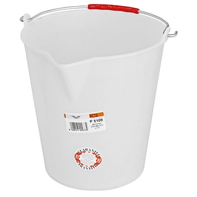 Bucket ICS P5109, 9 lit., 26x26 cm, white, with spout