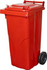 Container Europlast, 120 liters, plastic, red, HDPE, waste bin
