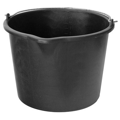 Vödör ReCycled®, 20 literes, építőipari, kiöntővel, műanyag, fekete