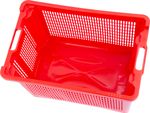 Crate ICS M401000, 40 L, 56x35x31 cm, perforated walls, red