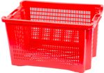 Láda ICS M402000, 40 liter, 56x35x31 cm, perforált, piros