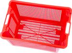 Láda ICS M402000, 40 liter, 56x35x31 cm, perforált, piros