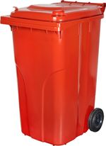 Edény Europlast 240 liter, műanyag, piros, szemeteskuka