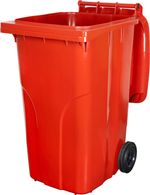 Edény Europlast 240 liter, műanyag, piros, szemeteskuka