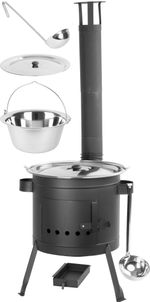 Cauldron Set Partyset, complete, for goulash, 13 liter cauldron, with ladle, lid and wooden spoon