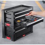Cabinet Keter® 17199301, for tools, 5 drawers, on wheels, 562x289x502 mm