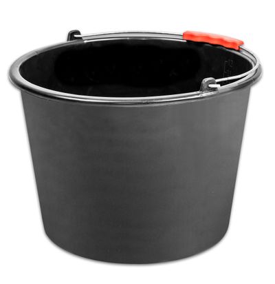 Bucket ReCycled® 20 lit, construction, plastic, plastic handle, black