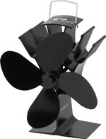 Ventilátor Strend Pro, kandalló, álló, hőhajtású, 4-lapátos, fekete