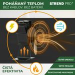 Ventilátor Strend Pro, kandalló, álló, hőhajtású, 4-lapátos, fekete