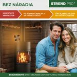 Ventilátor Strend Pro, kandalló, álló, hőhajtású, 4-lapátos, fekete