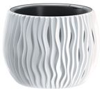 Planter SANDY Bowl 240, with insert, 238x161 mm, White