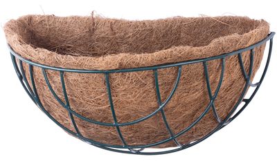 Virágcserép Strend Pro LC-CocoB-30, 30 x 14 x 13 cm, acél/kókusz, fali kör