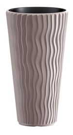 Planter SANDY Slim 400, with insert, Mocha