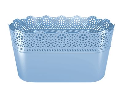 Flower pot LACE 285 mm, blue
