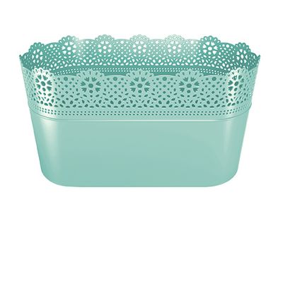 Flower pot LACE 285 mm, pistachio