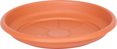Podložka pod kvetináč ICS ERICA okrúhla, farba terakota, plast, 16 cm