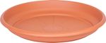 Plant pot saucer ICS ERICA, round, terracotta color, plastic, 33 cm