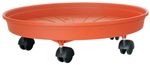 Podložka pod kvetináč ICS MARGHERITA 25 cm, okrúhla, vozík s kolieskami, farba terakota, plast