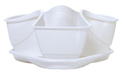 Flower pot COUBI DKN3001, white, simple