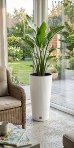 Planter RATO Tubus 400, with insert, White