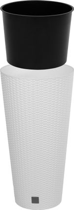 Planter RATO Tubus 400, with insert, White