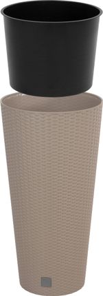 Rotan flover pot round 400mm 35/64lit. H -763mm Rato tubus, creamy