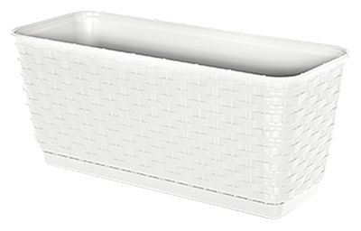 Rotan flover pot L-386mm W-154mm H- 142mm 6lit.Rattola, white