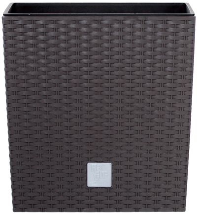 Rotan flover pot square L - 400mm W -400mm H - 408mm 64lit.  Rato low, brown