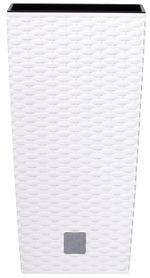 Rotan flover pot square L - 225mm W -225mm H -421mm, 8/16.3lit. Rato square, white