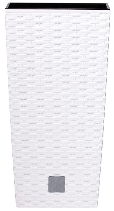 Rotan flover pot square L - 225mm W -225mm H -421mm, 8/16.3lit. Rato square, white