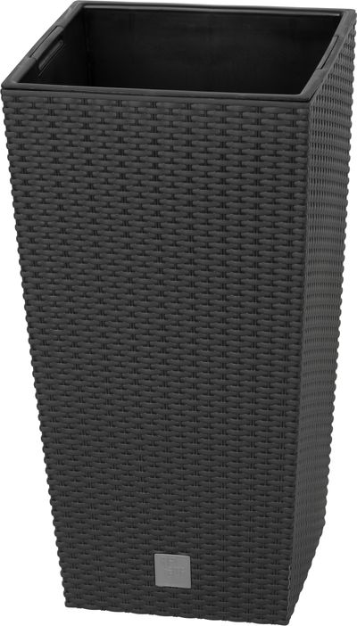 Rotan flover pot square L - 325mm W -325mm H -610mm, 21/49lit. Rato square, black