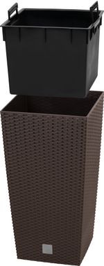Rotan flover pot square L - 325mm W -325mm H -610mm, 21/49lit. Rato square, brown