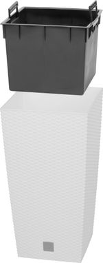 Rotan flover pot square L - 325mm W -325mm H -610mm, 21/49lit. Rato square, white