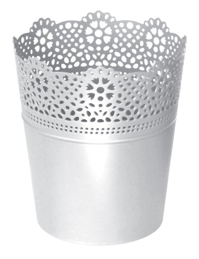 Flower pot LACE 160 mm, white
