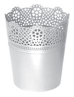 Flower pot LACE 180 mm, white