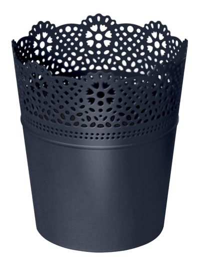 Flower pot LACE 160 mm, black