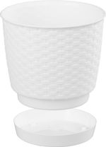 Planter RATOLLA Round 190, White, with saucer