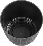 Planter RATOLLA Round 190, Dark brown, with saucer