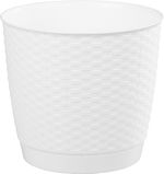 Planter RATOLLA Round 250, White, with saucer