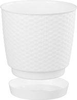 Planter RATOLLA Round 250, White, with saucer