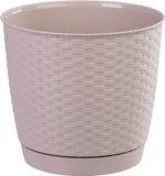 Planter RATOLLA Round 250, Mocha, with saucer