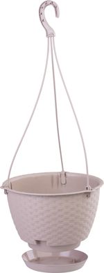 Virágcserép RATOLLA Round W 240, függő, mokka, alátéttel, akasztóval