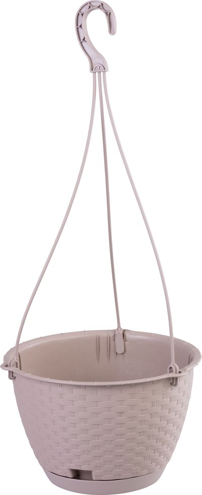 Virágcserép RATOLLA Round W 240, mokka, alátét felfüggeszthető, akasztóval