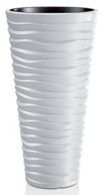 Virágcserép betéttel SAND Slim 400, 390x750 mm, fehér